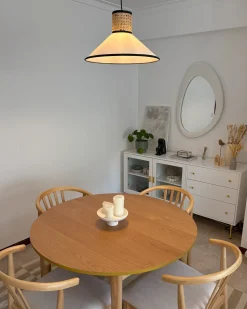Lampadario MANTUA Rattan Bianco