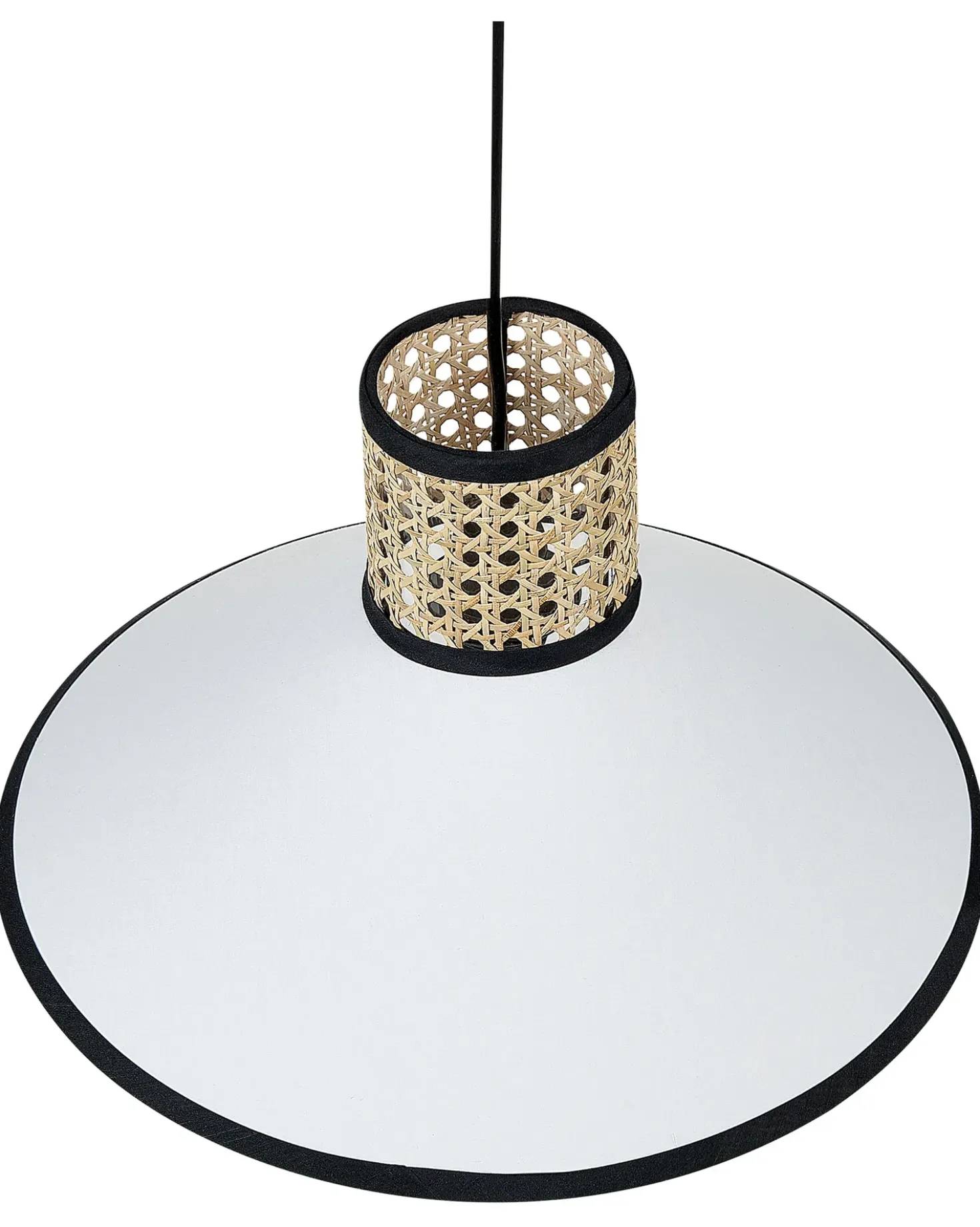 Lampadario MANTUA Rattan Bianco