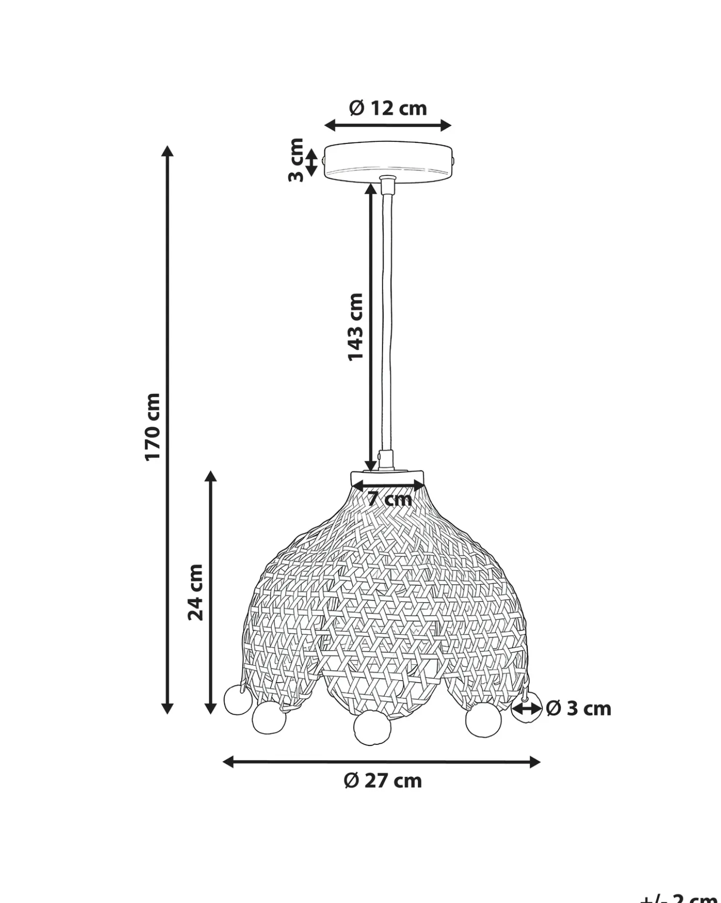Lampadario MANYAME Rattan Naturale