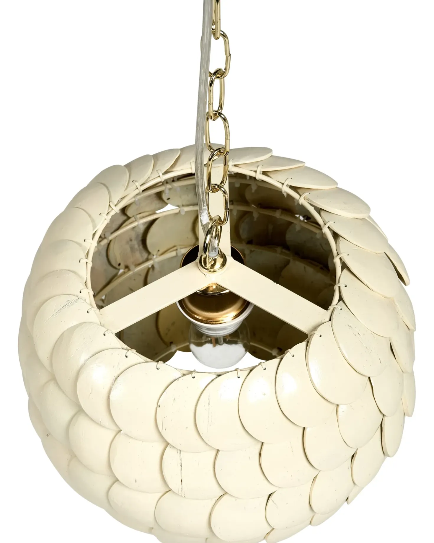 Lampadario MASKELIYA Guscio di cocco Beige