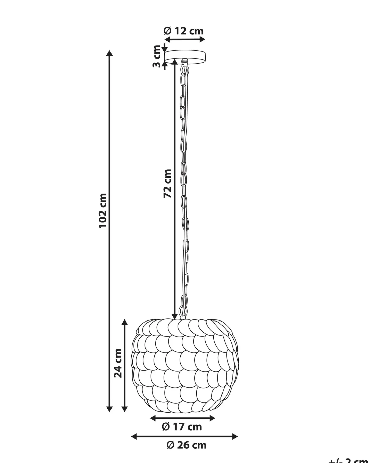 Lampadario MASKELIYA Guscio di cocco Beige