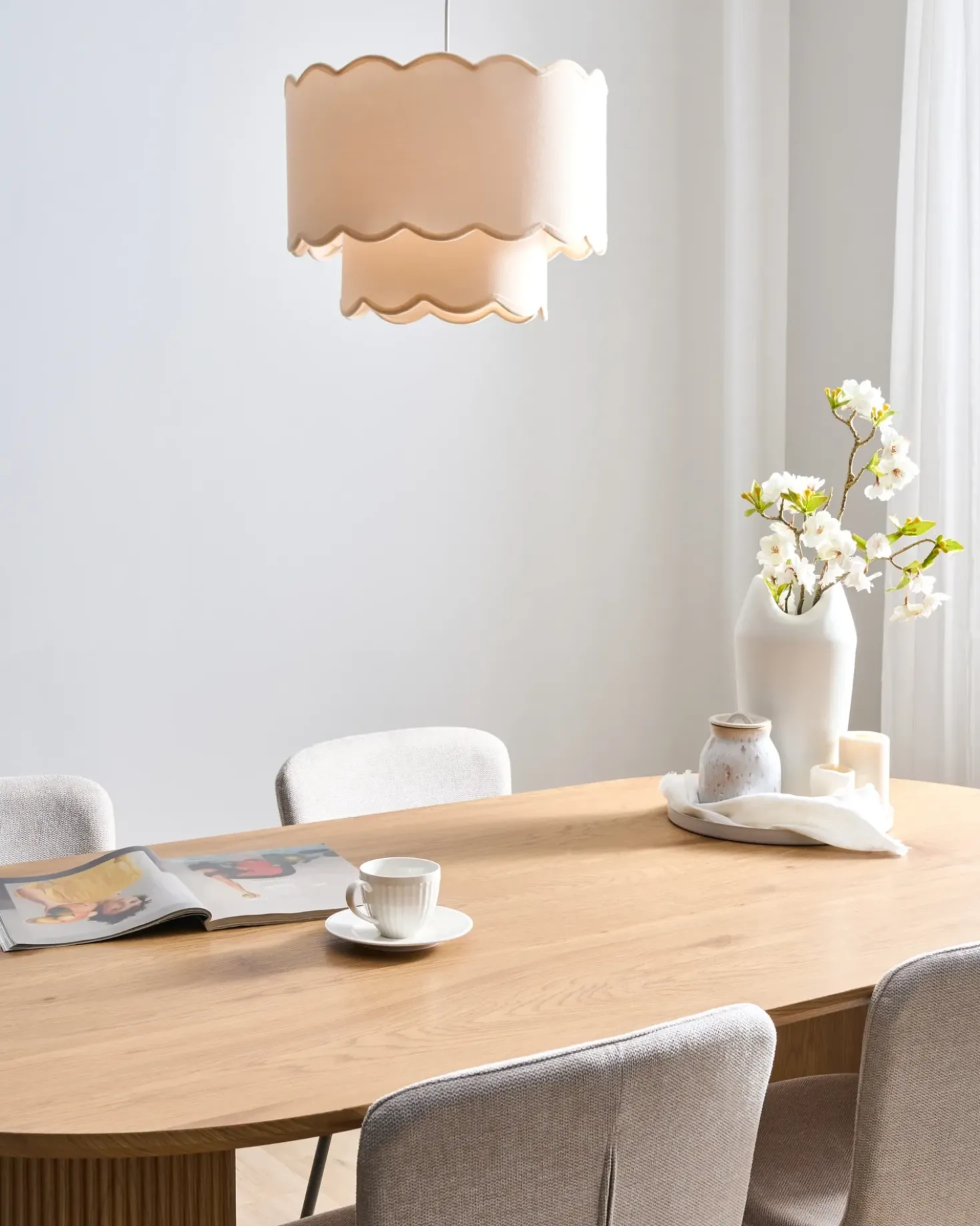 Lampadario MECUMBURA Metallo Bianco/Beige