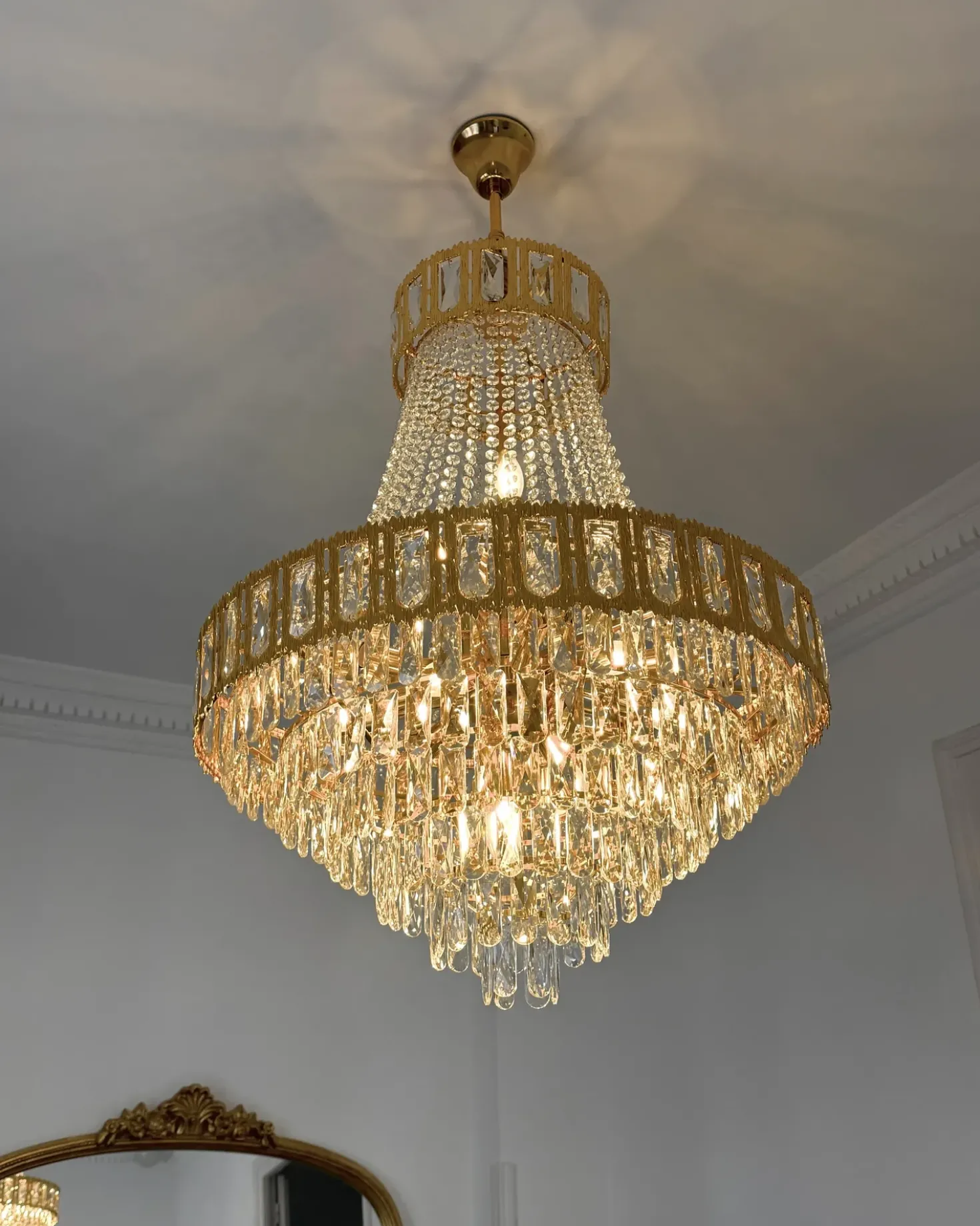 Lampadario MEKI Cristallo Oro