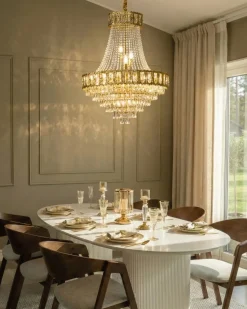 Lampadario MEKI Cristallo Oro