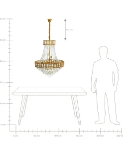 Lampadario MEKI Cristallo Oro
