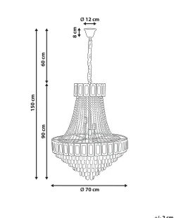 Lampadario MEKI Cristallo Oro