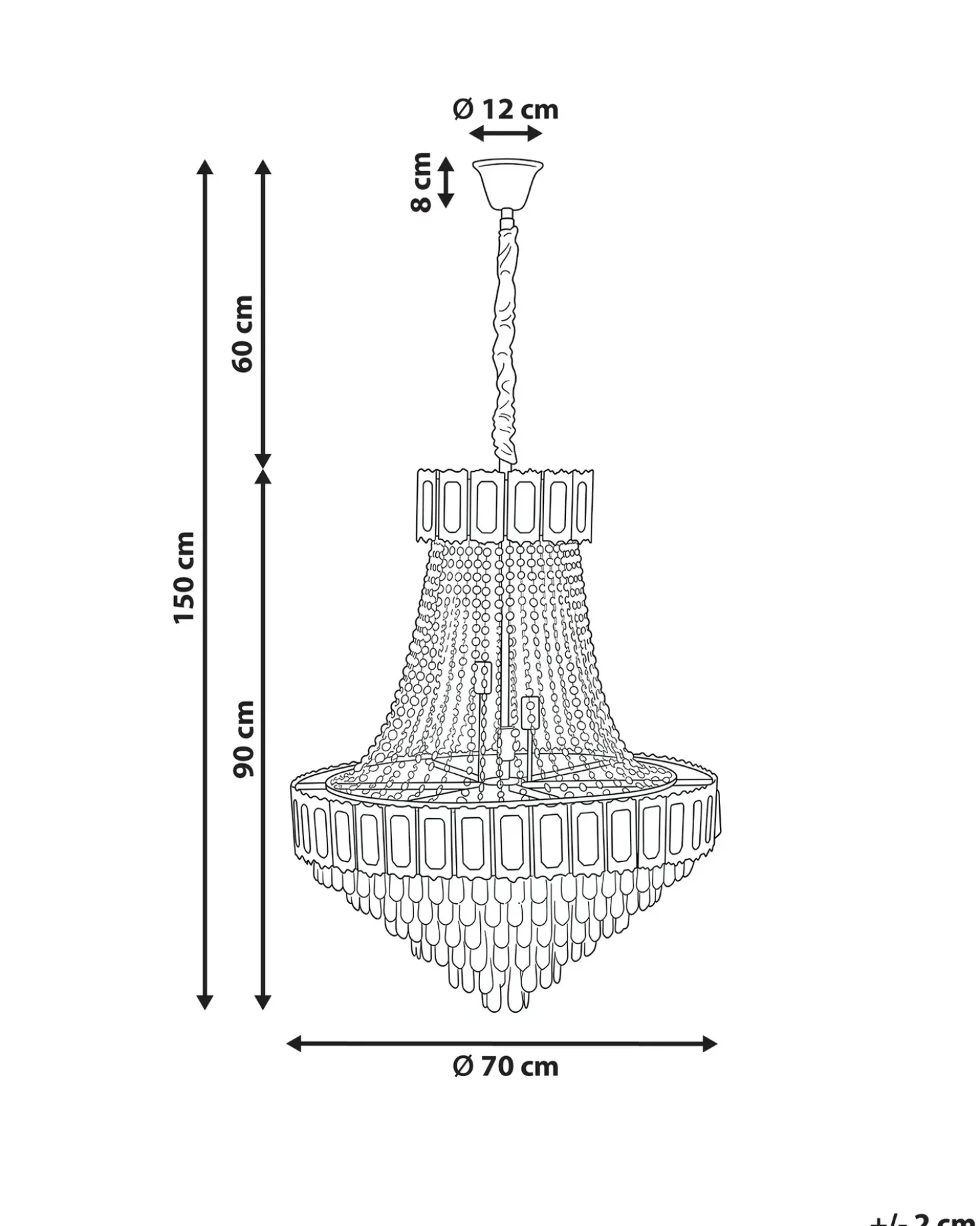 Lampadario MEKI Cristallo Oro