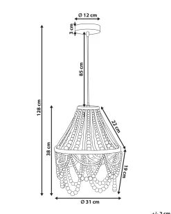 Lampadario MENIK Legno Marrone chiaro