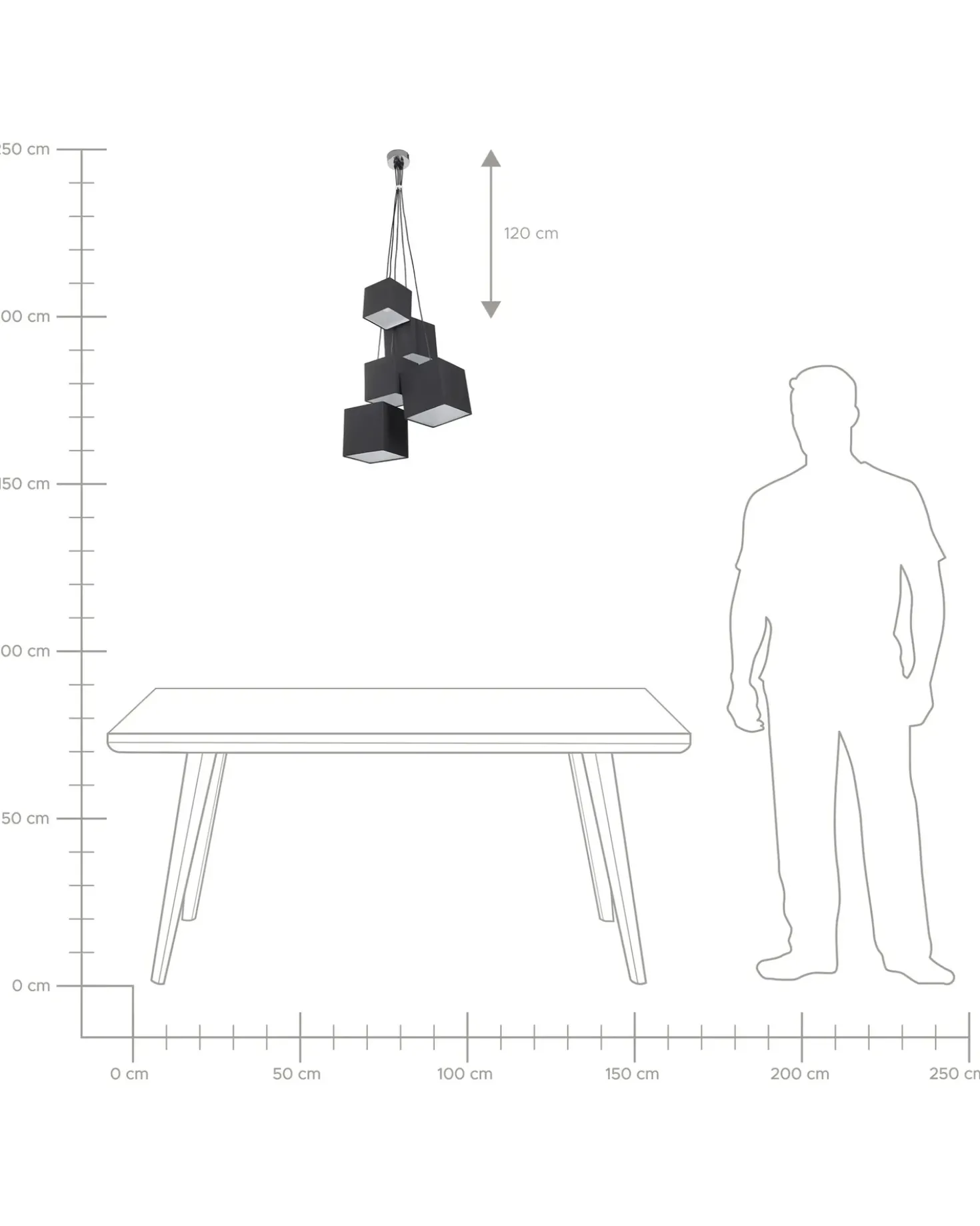 Lampadario MESTA Nero