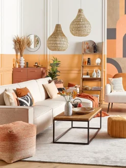 Lampadario MOLOPO Corda di carta Beige sabbia