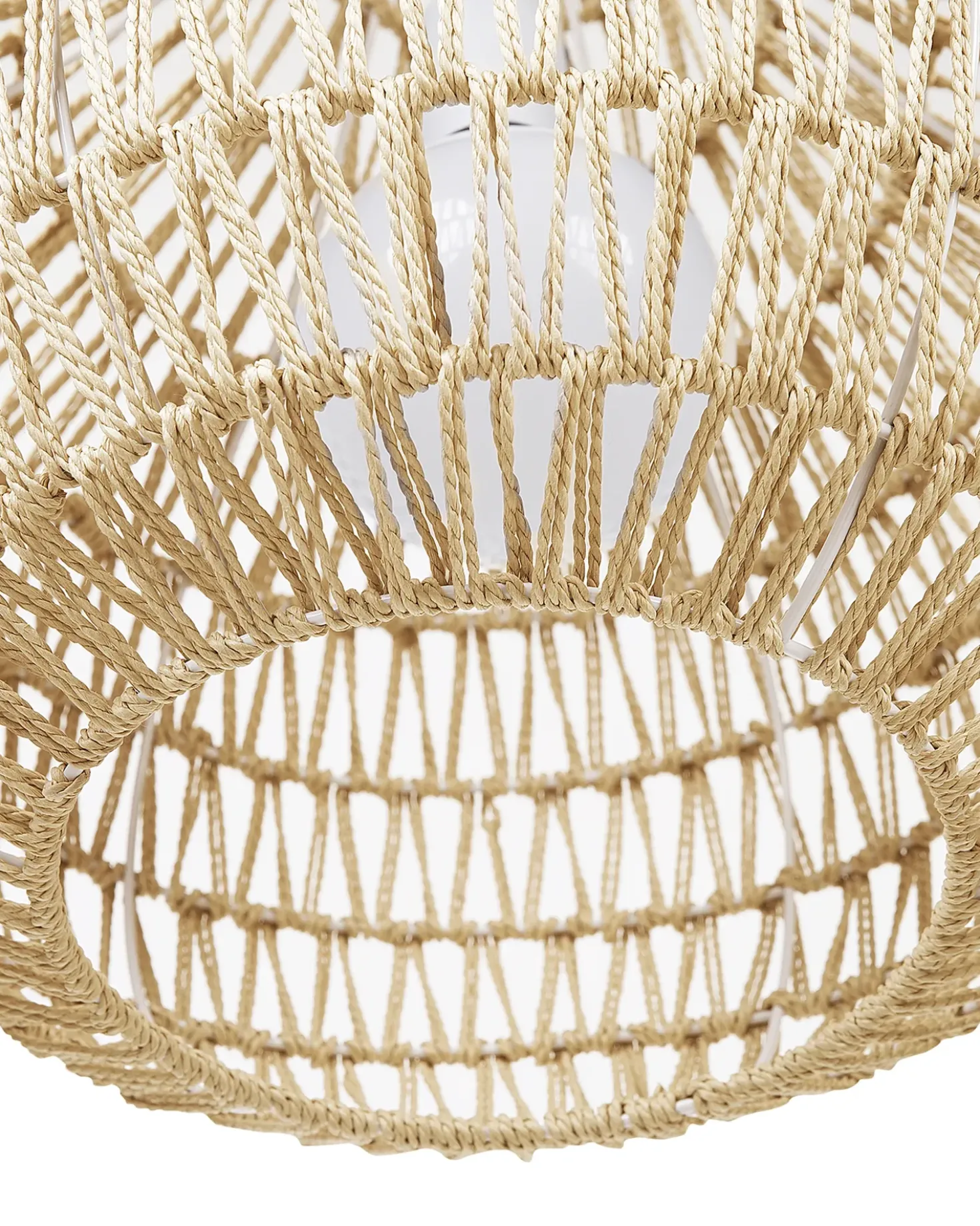 Lampadario MOLOPO Corda di carta Beige sabbia