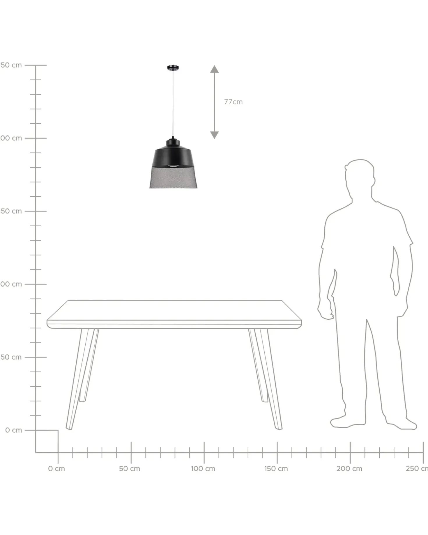 Lampadario MUGA Metallo Nero