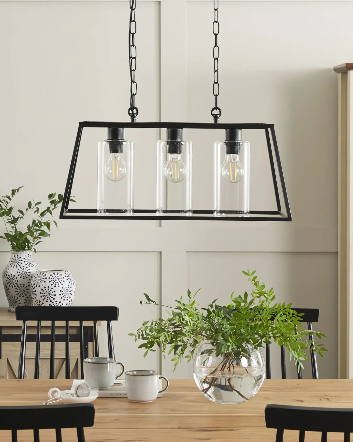 Lampadario MUGER Metallo Nero
