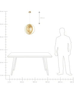 Lampadario MURRELL Legno di pioppo Marrone chiaro