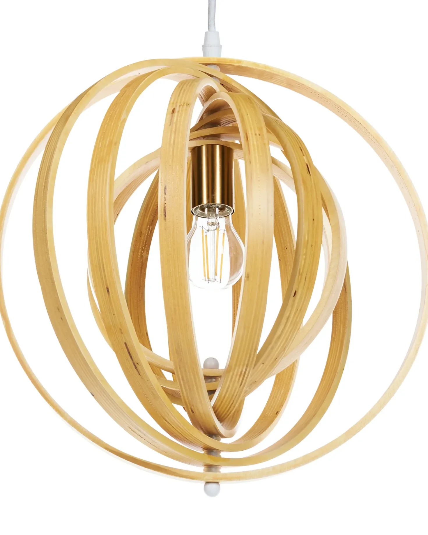 Lampadario MURRELL Legno di pioppo Marrone chiaro