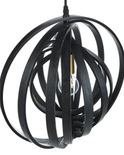 Lampadario MURRELL Legno di pioppo Nero