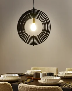 Lampadario MURRELL Legno di pioppo Nero