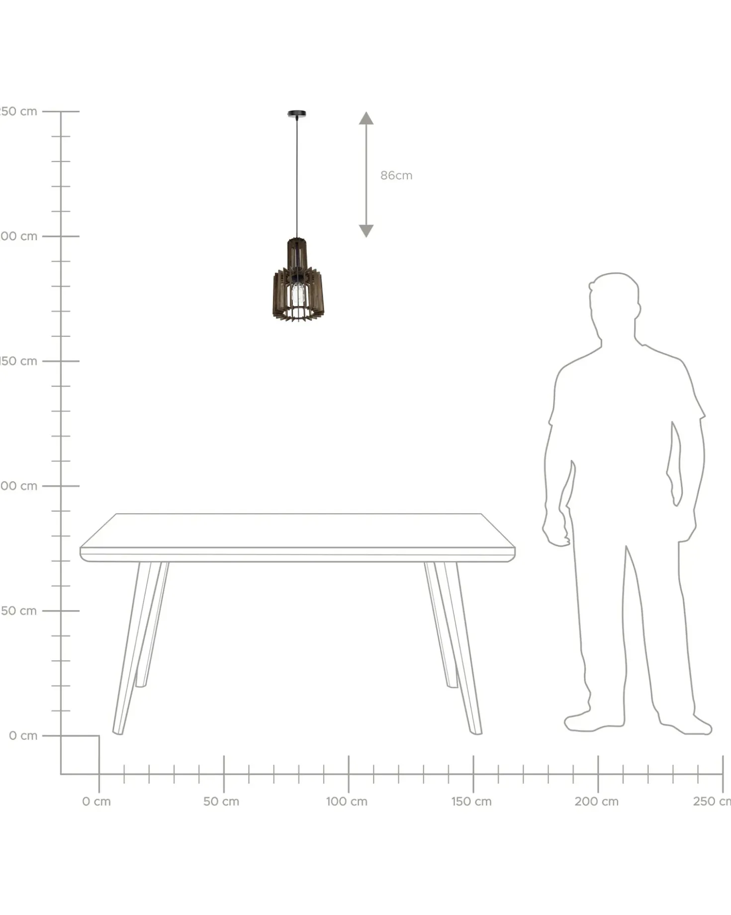 Lampadario NIARI Marrone scuro