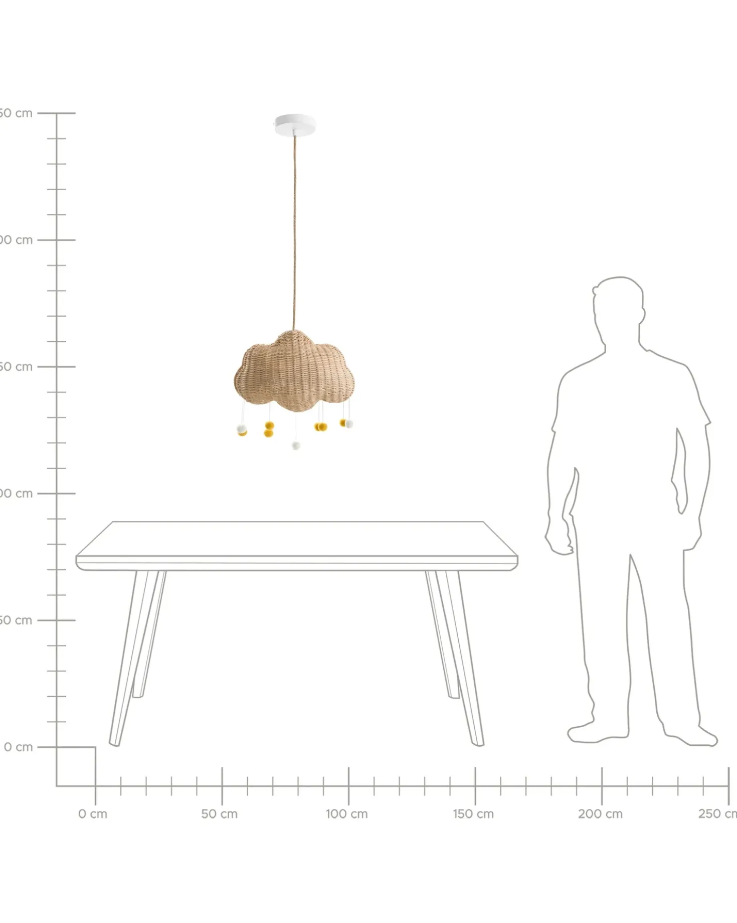 Lampadario Nuvola ONON Rattan Naturale