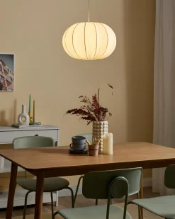 Lampadario OKER Tessuto Bianco