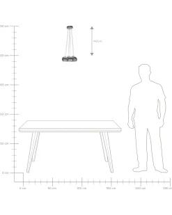 Lampadario OLZA Metallo Argento