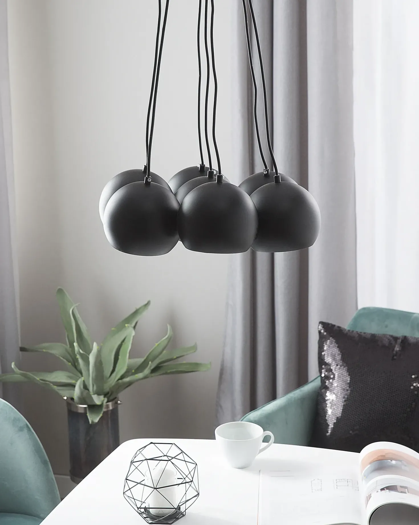 Lampadario OLZA Metallo Nero