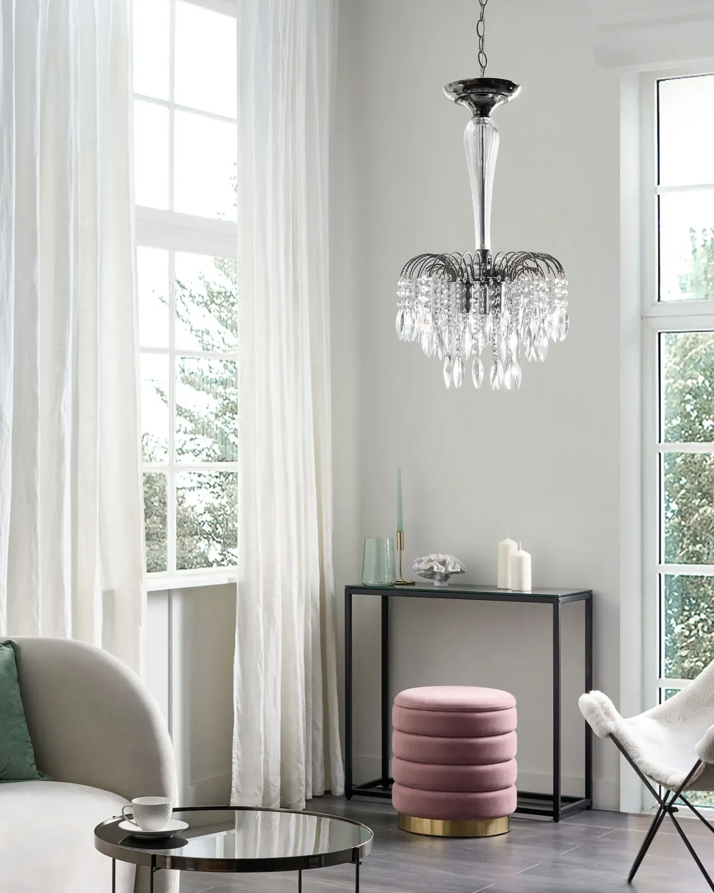 Lampadario ORARA Metallo Argento