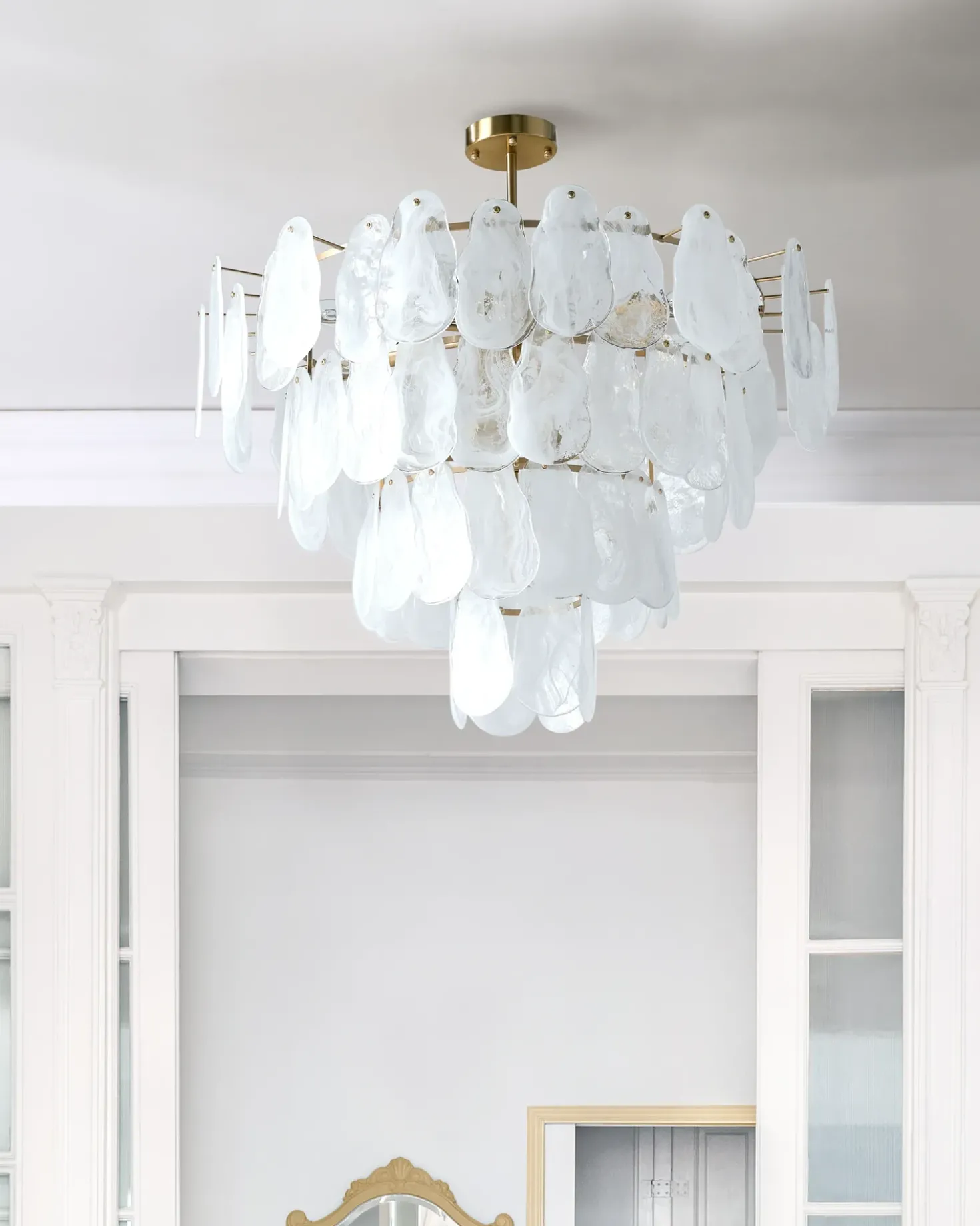 Lampadario OSMORE Vetro Ottone
