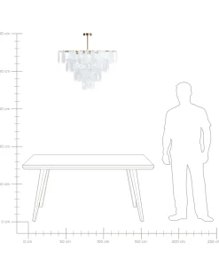 Lampadario OSMORE Vetro Ottone