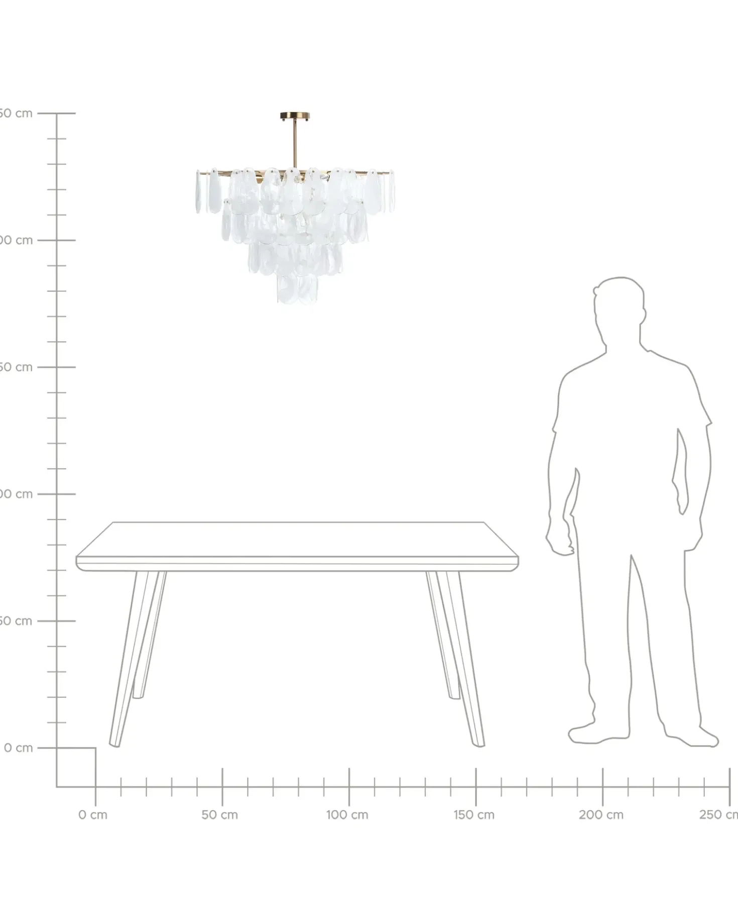 Lampadario OSMORE Vetro Ottone