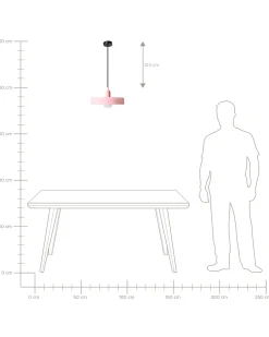 Lampadario PAALA Vetro Rosa