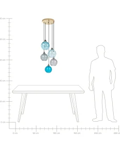 Lampadario PABELLON Vetro Blu