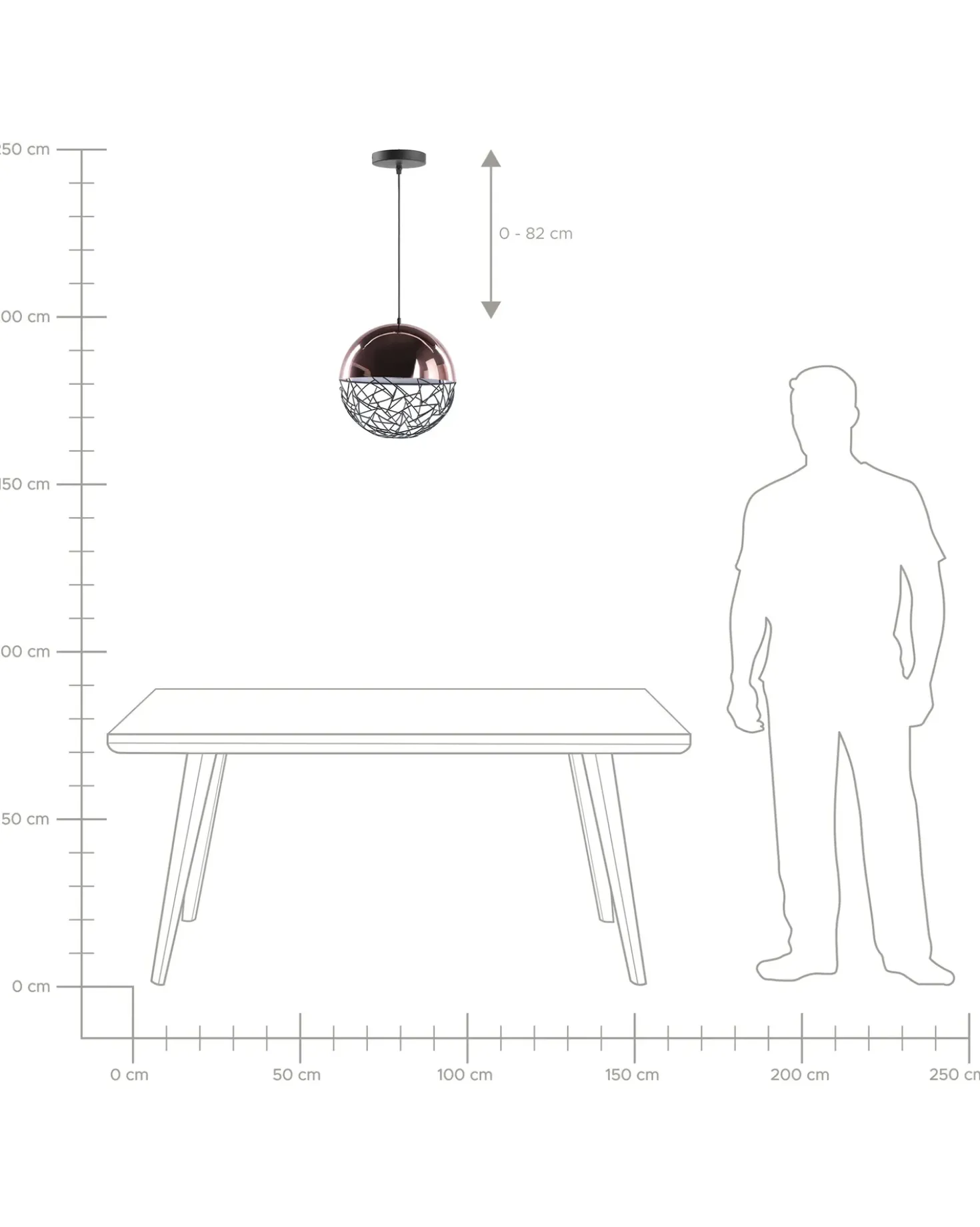 Lampadario PADMA Metallo Rame