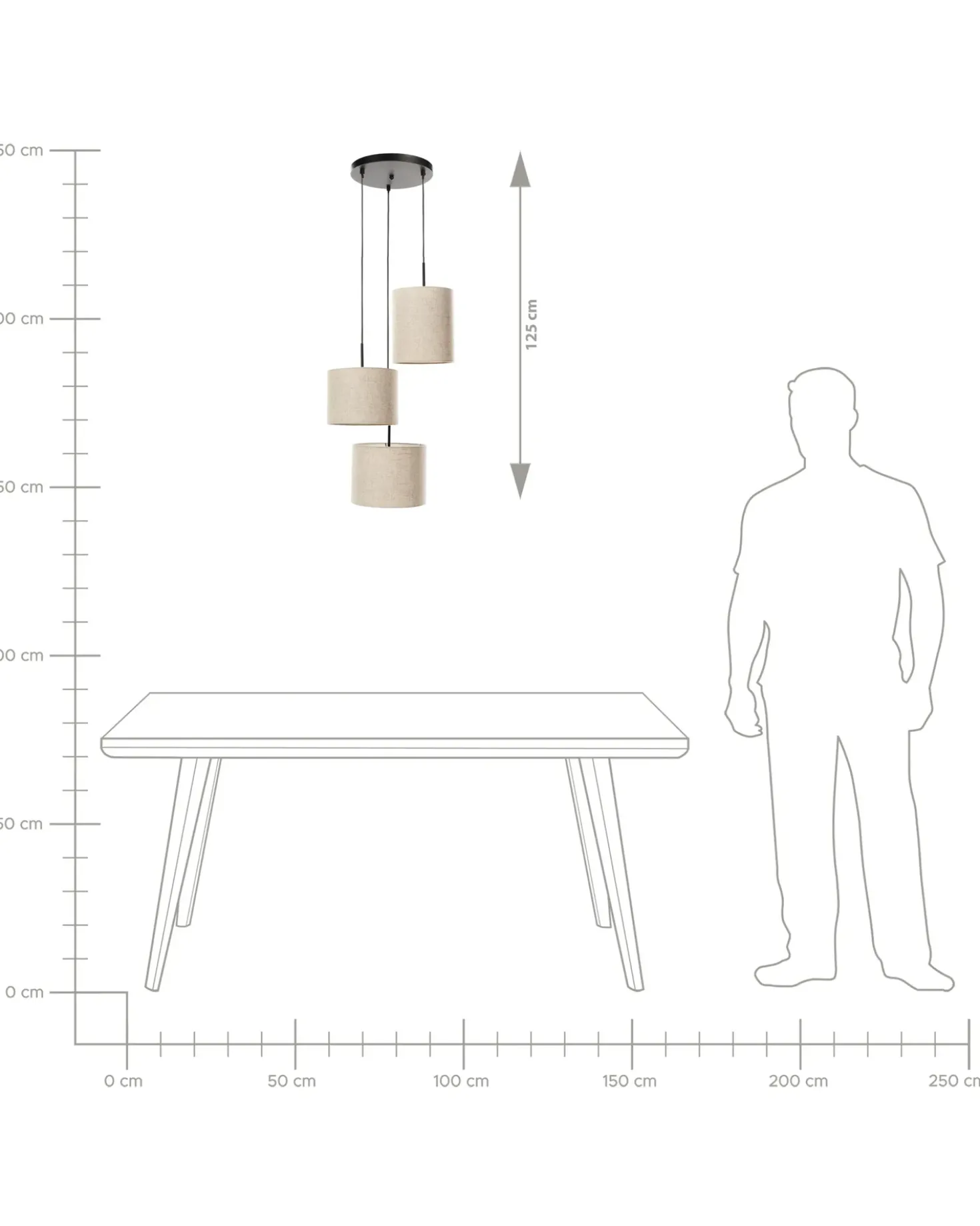 Lampadario PARGUAZA Lino Beige chiaro