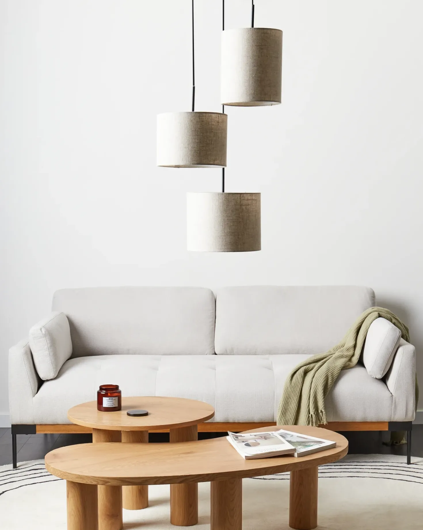 Lampadario PARGUAZA Lino Beige chiaro