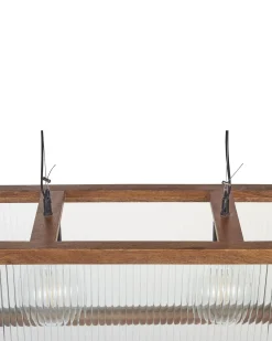 Lampadario PENNA Legno di mango Marrone