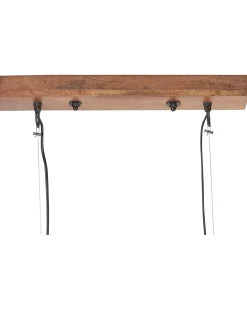 Lampadario PENNA Legno di mango Marrone