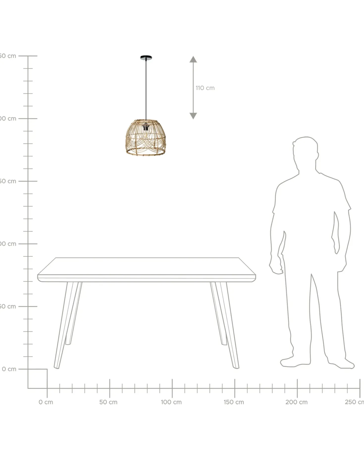 Lampadario POSTRERO Rattan Naturale
