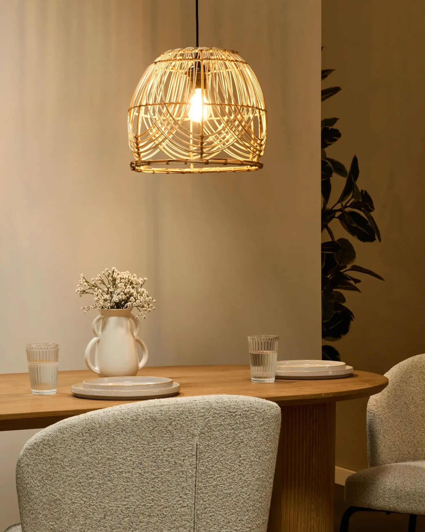 Lampadario POSTRERO Rattan Naturale