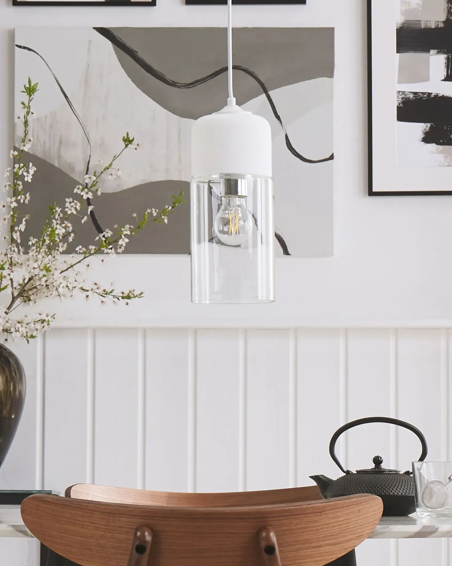 Lampadario PURUS Vetro Bianco