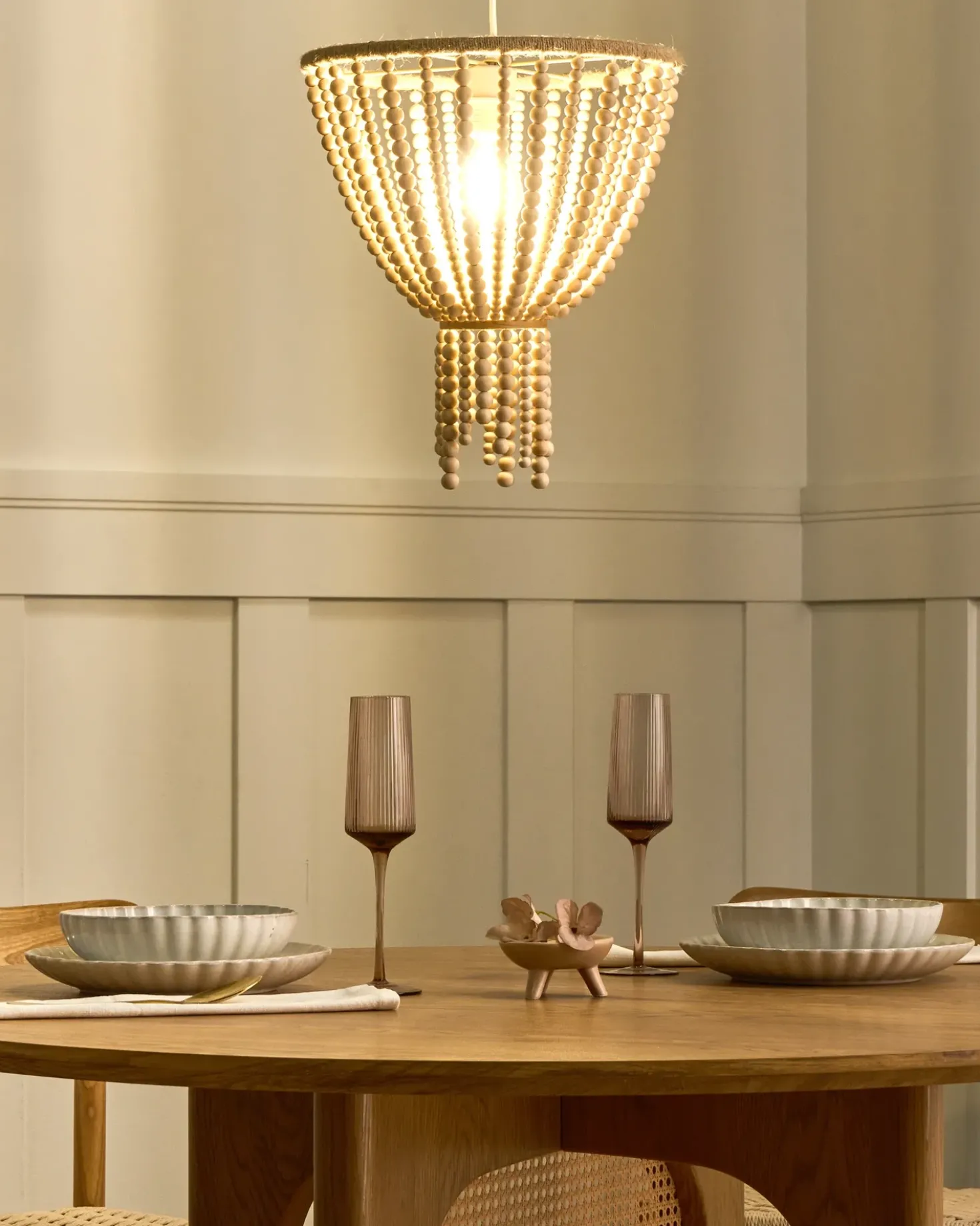 Lampadario PUSWELI Legno Marrone chiaro