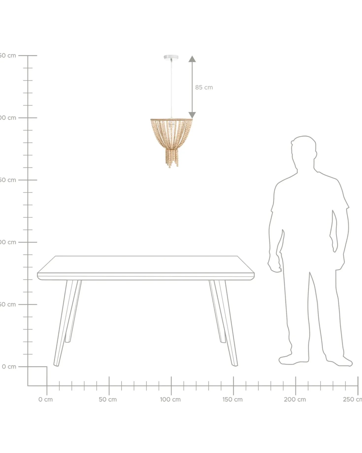 Lampadario PUSWELI Legno Marrone chiaro