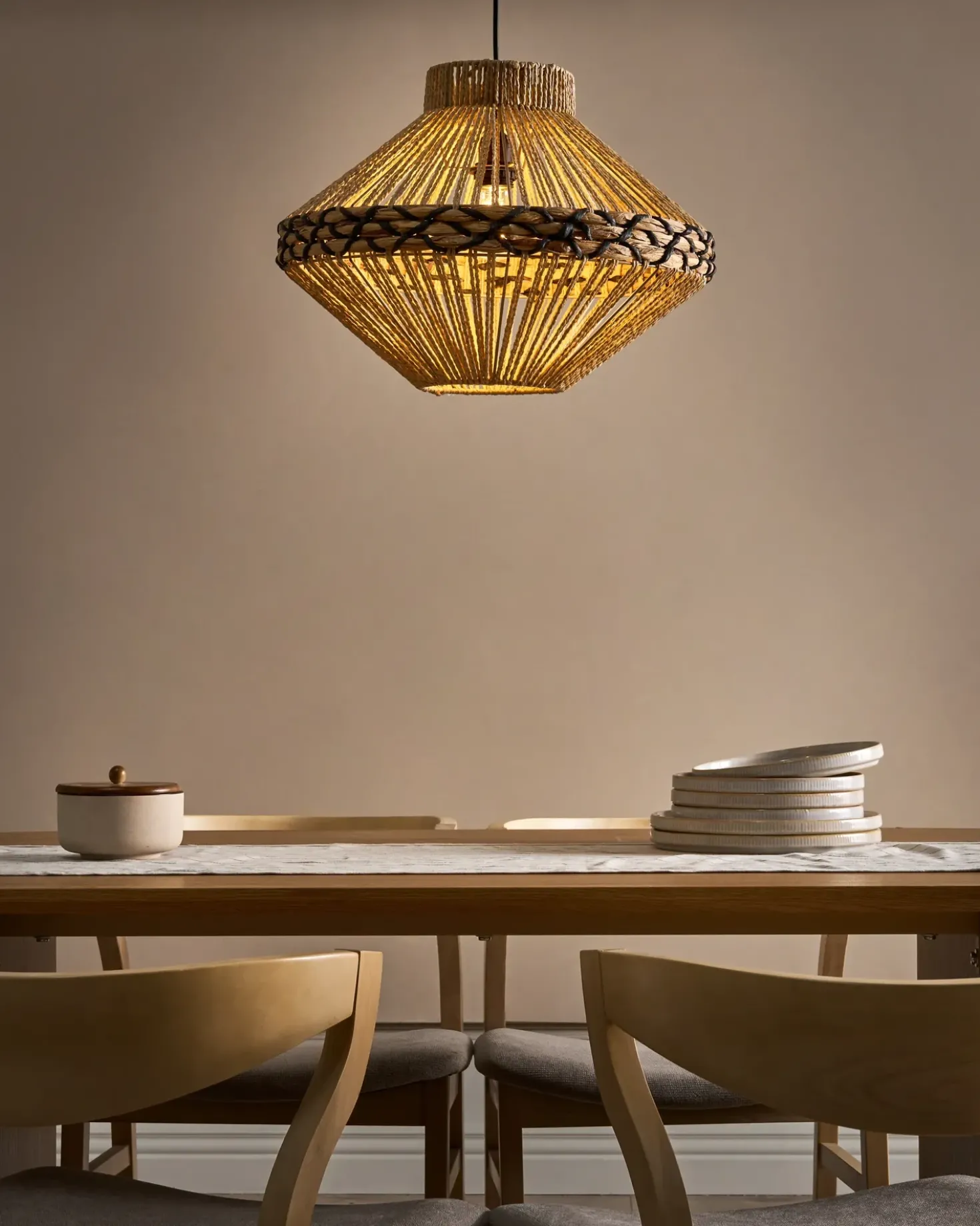Lampadario RABACCA Corda di carta Naturale