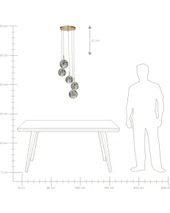 Lampadario RALFES Vetro Ottone