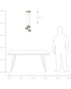 Lampadario RALFES Vetro Ottone