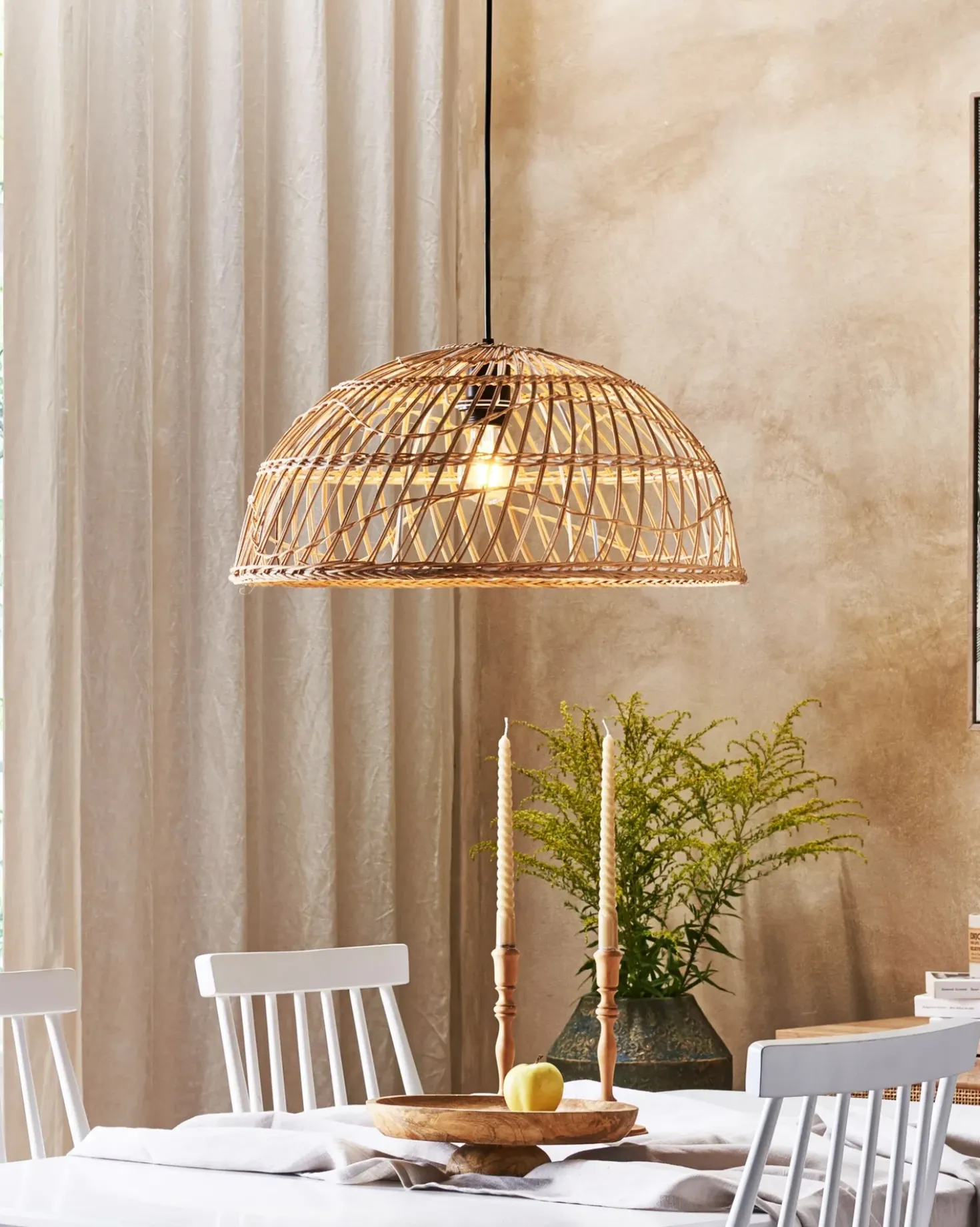 Lampadario RAVINE Rattan Naturale