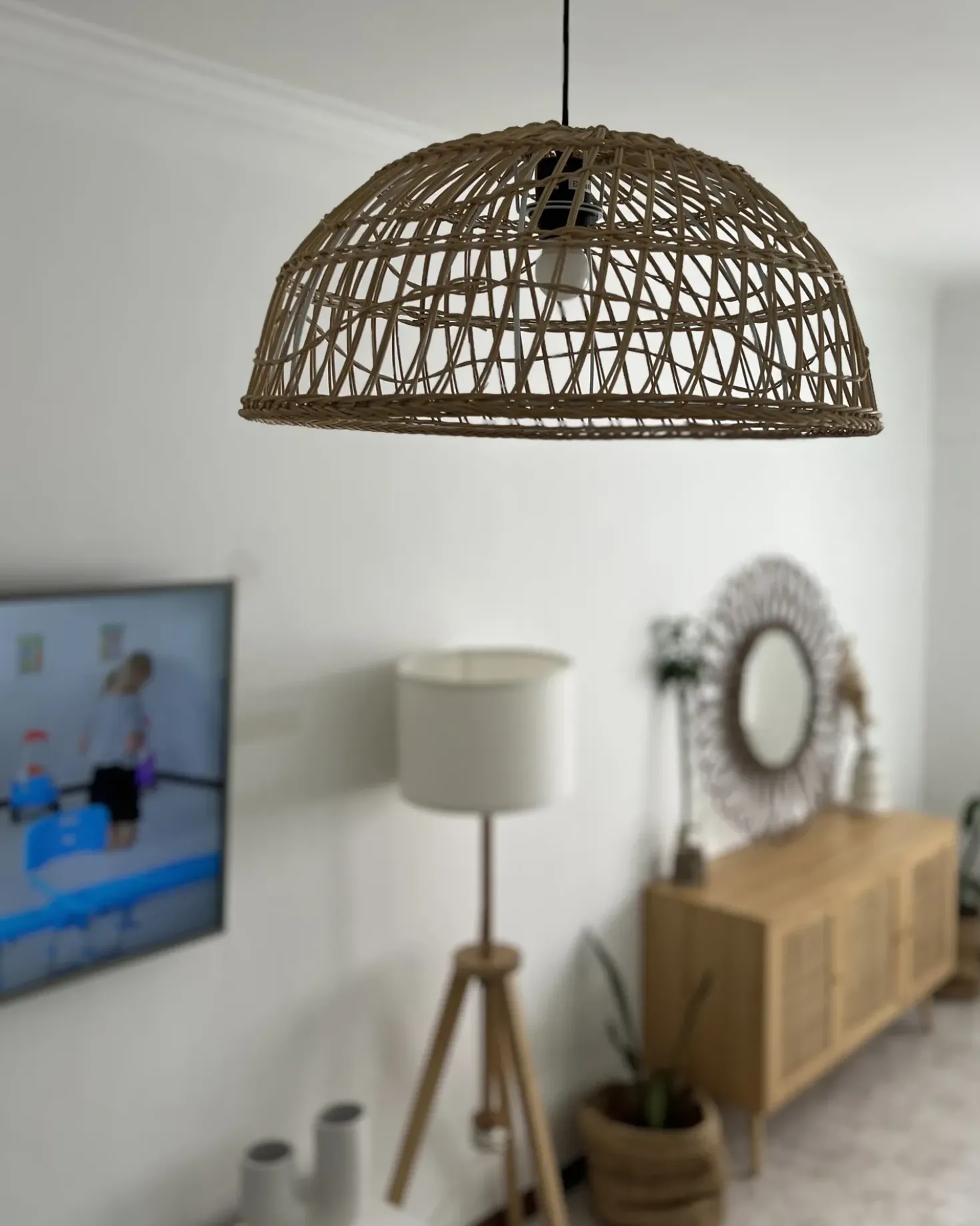 Lampadario RAVINE Rattan Naturale