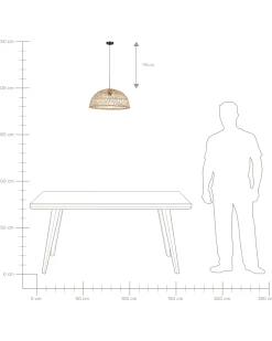 Lampadario RAVINE Rattan Naturale