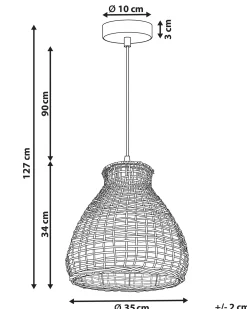 Lampadario SAKENI Rattan Naturale