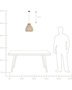 Lampadario SAKENI Rattan Naturale